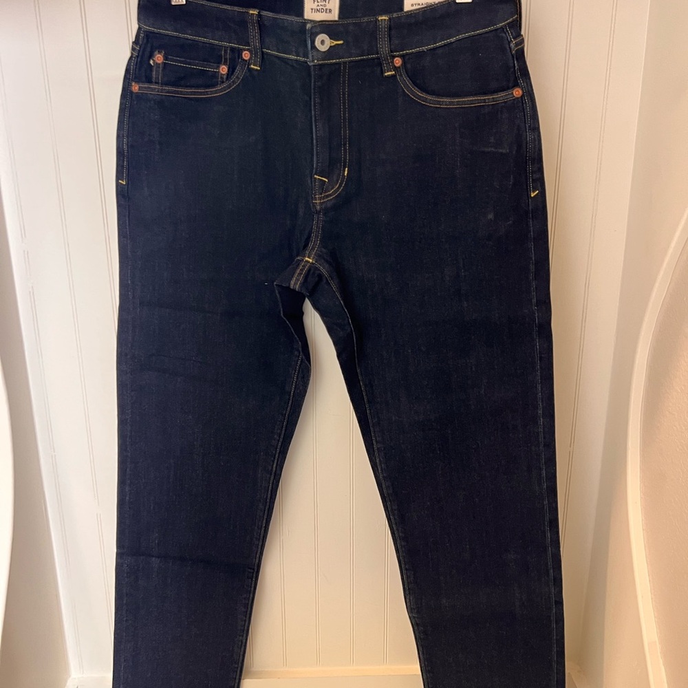 Flint and Tinder Men's Stretch Selvedge Denim Jeans, 31x30 HB Straight